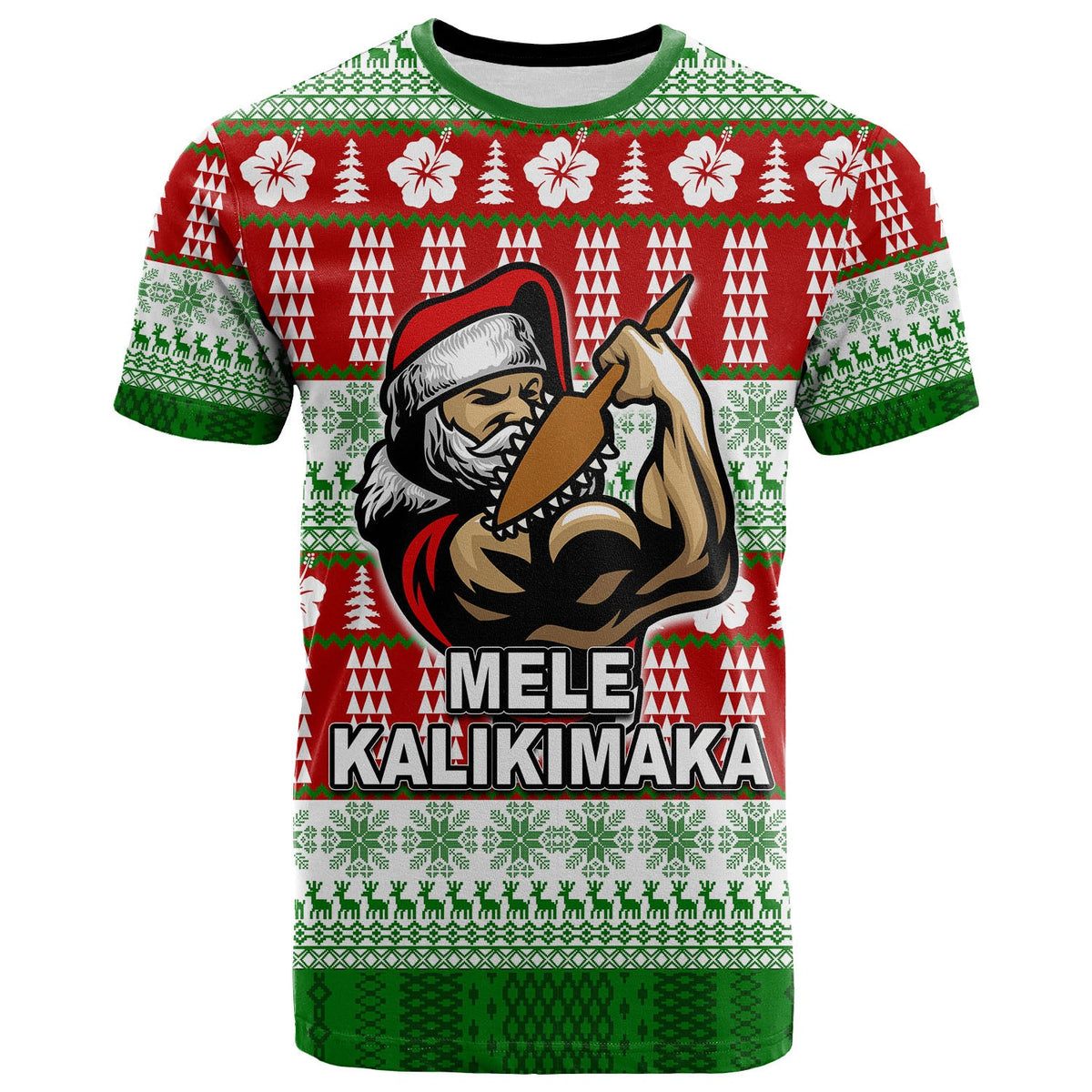 Hawaiian Santa Claus Warrior T Shirt Christmas LT6 - Wonder Print Shop