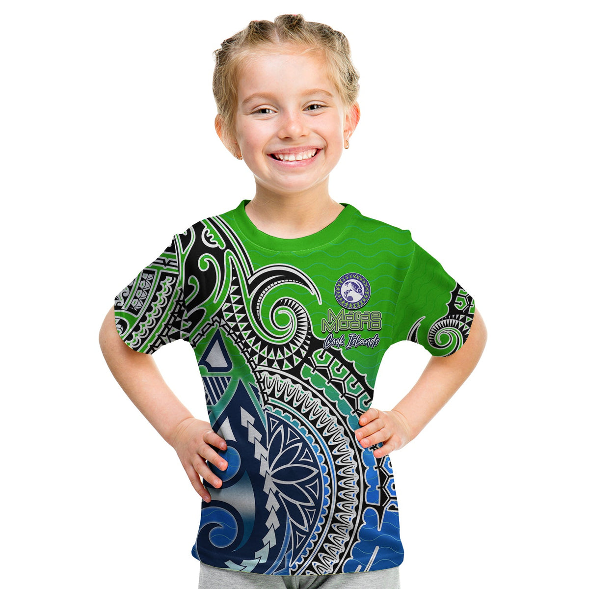 Custom Personalised Marae Moana Cook Islands Marine Park T Shirt KID LT6 - Wonder Print Shop