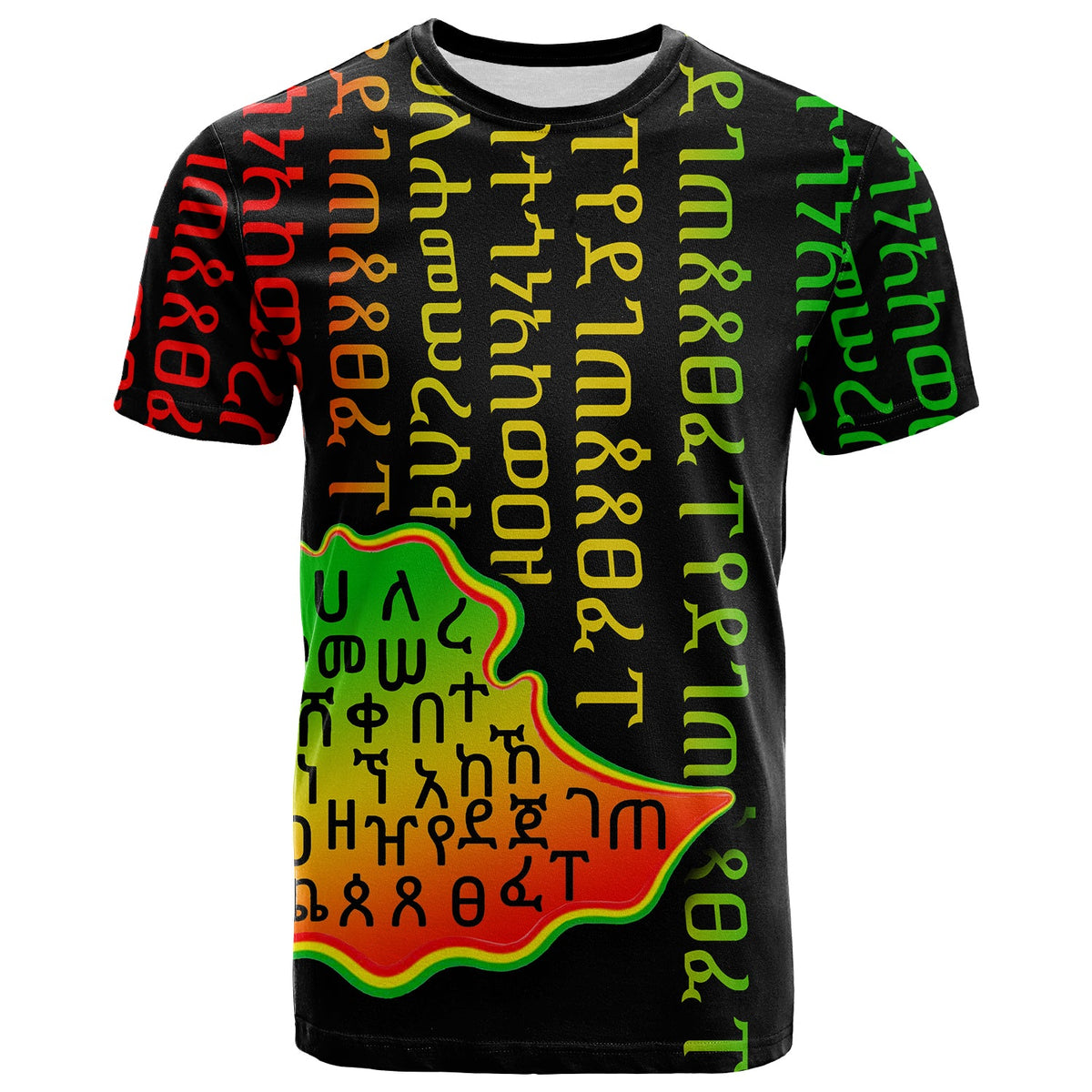 Ethiopia T Shirt Ethiopia Alphabet Patterns LT6 - Wonder Print Shop