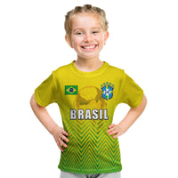 (Custom Personalised And Number) Brasil World Cup 2022 T Shirt KID Sport Style LT6 - Wonder Print Shop