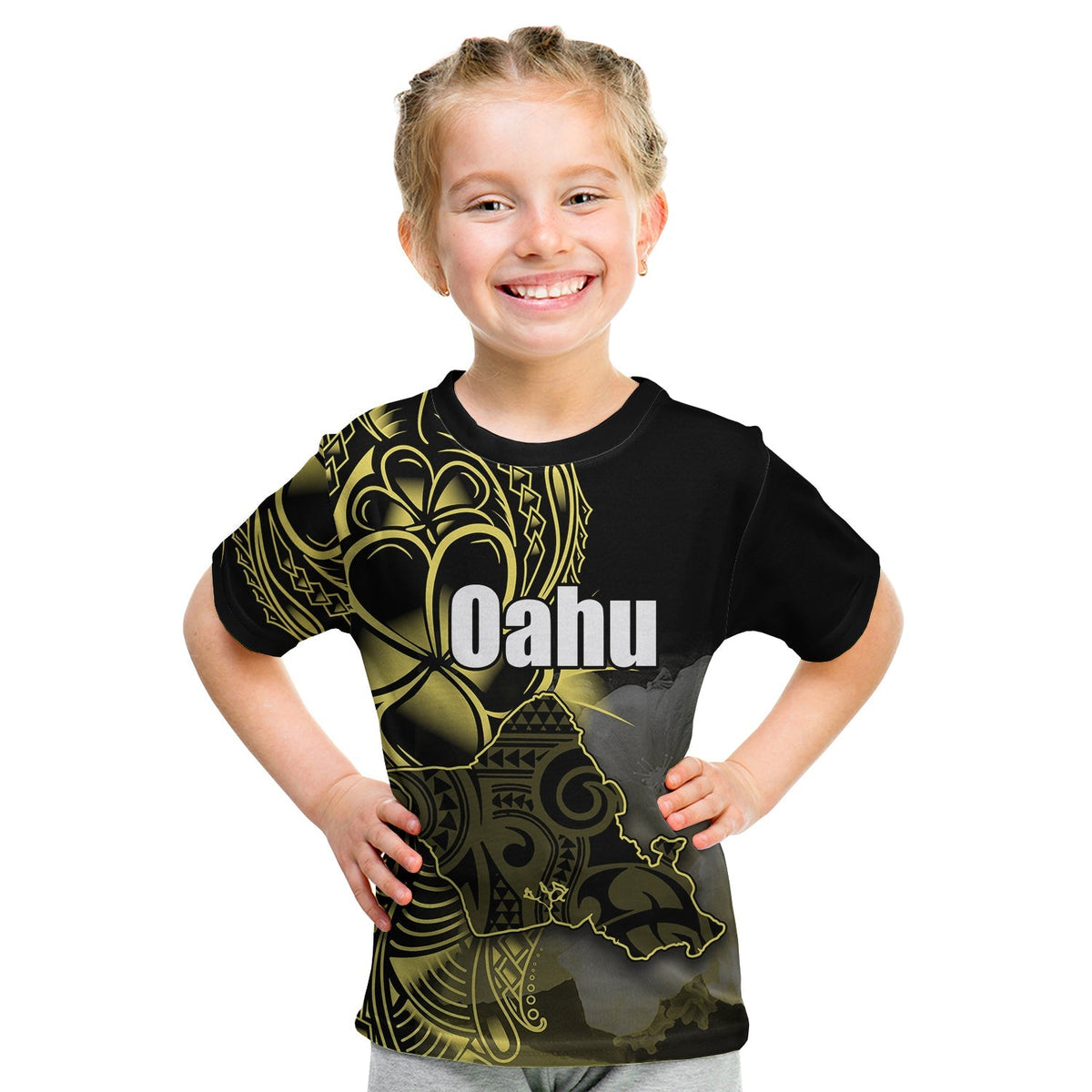 Custom Hawaiian Islands T Shirt KID Oahu LT6 - Wonder Print Shop