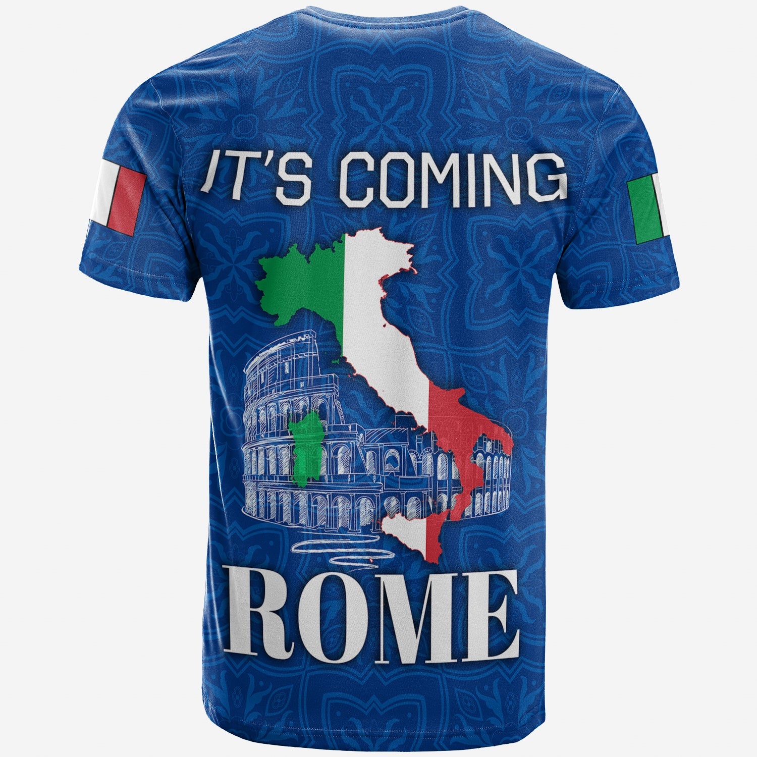 Italia Campione DEuropa Ito?=O?=O?=S Coming To Rome T Shirt Blue Lt4 - Wonder Print Shop
