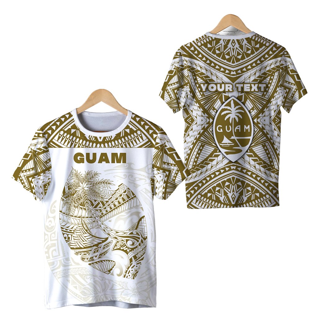 Custom Guam Rugby T Shirt Polynesian Patterns Gold Old LT16 - Wonder Print Shop