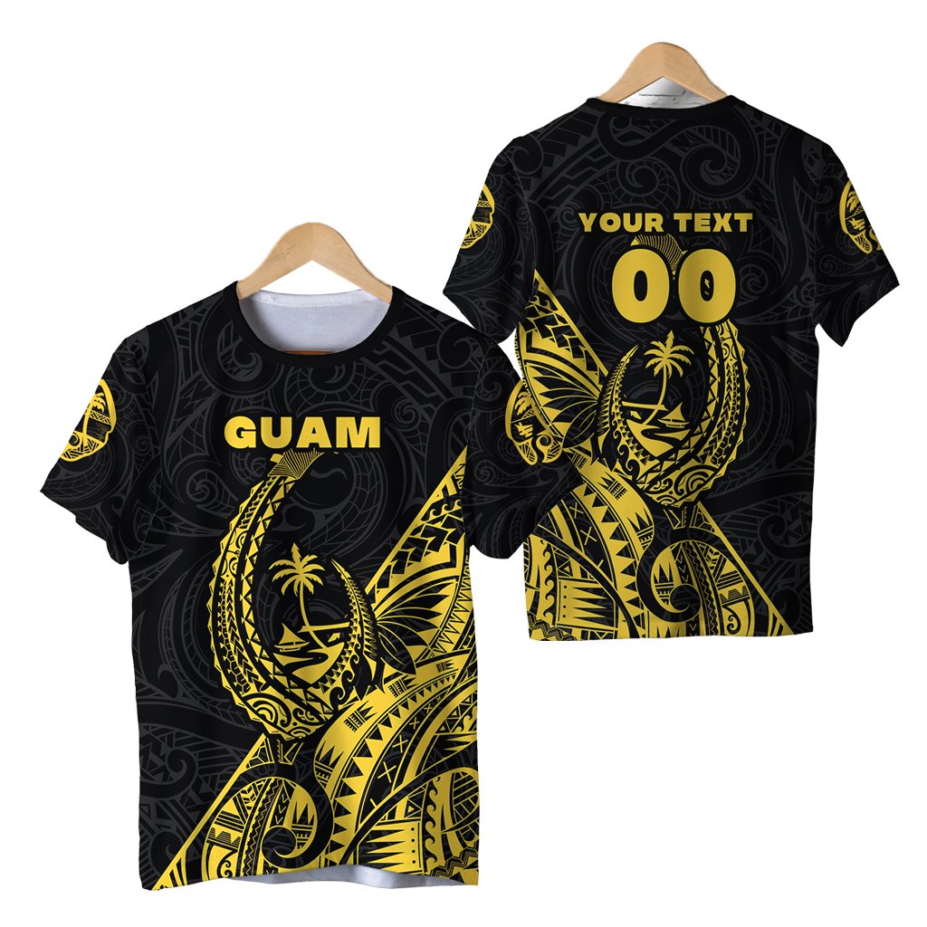 Custom Guam Rugby T Shirt Polynesian Patterns Style Yellow LT16 - Wonder Print Shop