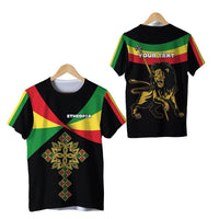 Custom Ethiopia T Shirt Stylized flags LT16 - Wonder Print Shop