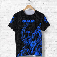 Custom Guam Rugby T Shirt Polynesian Patterns Style Blue LT16 - Wonder Print Shop