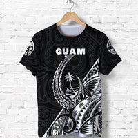 Custom Guam Rugby T Shirt Polynesian Patterns Style Black LT16 - Wonder Print Shop