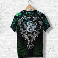 Custom Aotearoa Paua Shell T Shirt Maori Manaia and Fish LT13 - Wonder Print Shop