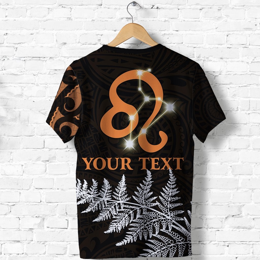 Custom Leo Zodiac Style Maori T Shirt Orange Lion LT13 - Wonder Print Shop