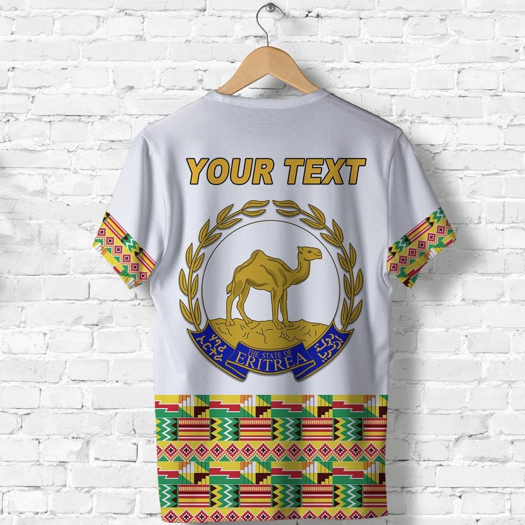 Custom Eritrea T Shirt Mix Eritrean Cross Version White LT13 - Wonder Print Shop