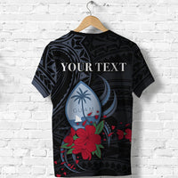 Custom Guam T Shirt Polynesian Flowers Version Black LT13 - Wonder Print Shop