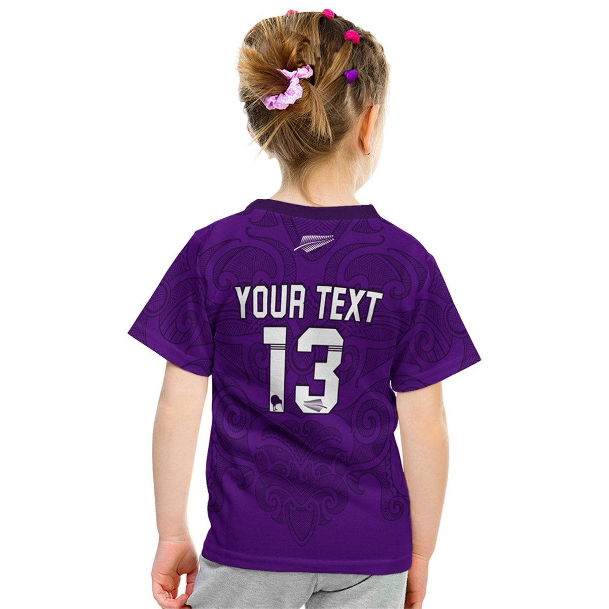 Custom Maori 2021 T Shirt KID Purple Aotearoa Tattoo Custom Text and Number LT13 - Wonder Print Shop