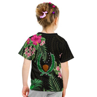 Custom Pohnpei Micronesia Gold T Shirt KID Tropical Flowers LT13 - Wonder Print Shop