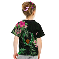 Custom Pohnpei Micronesia Green T Shirt KID Tropical Flowers LT13 - Wonder Print Shop