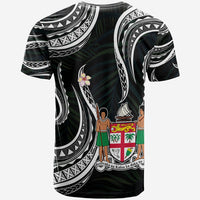 Custom Fiji Coat of Arms T Shirt Polynesian mix Coconut Pattern LT13 - Wonder Print Shop