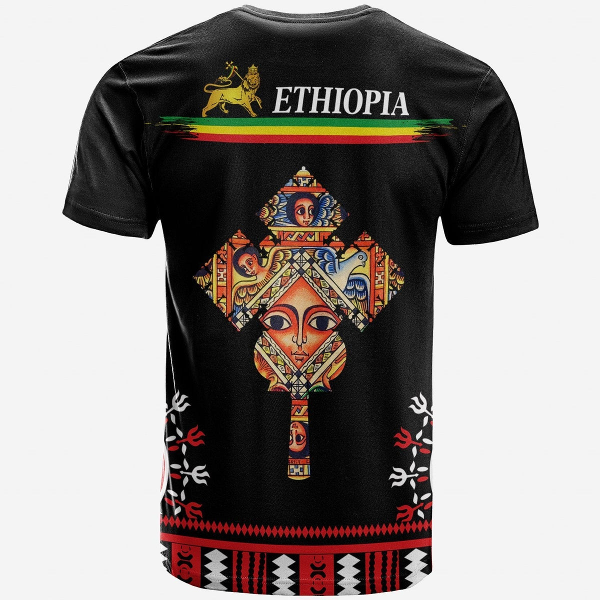 Custom Ethiopia T Shirt Ethiopian Cross LT13 - Wonder Print Shop