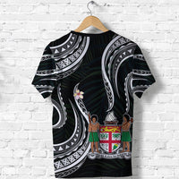 Custom Fiji Coat of Arms T Shirt Polynesian mix Coconut Pattern LT13 - Wonder Print Shop