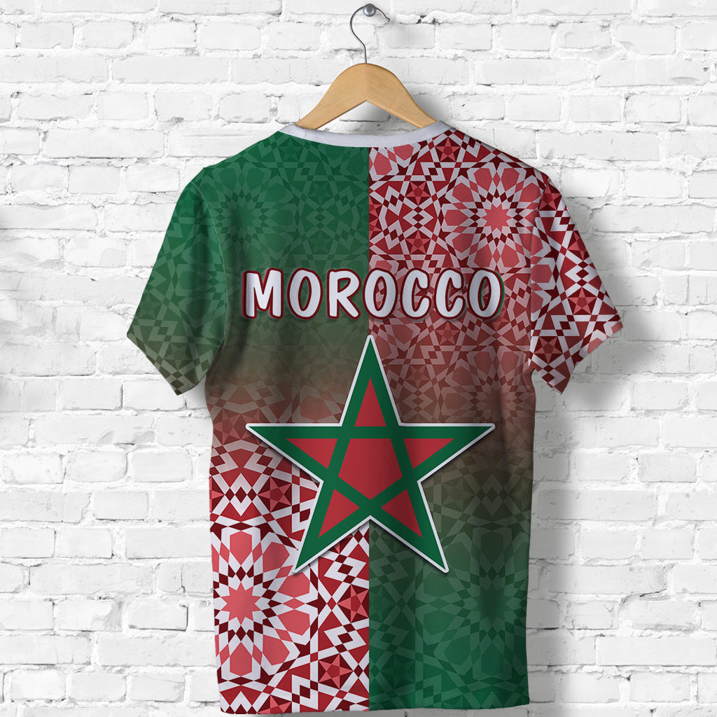 Morocco Pattern T Shirt Coat Of Arms LT13 - Wonder Print Shop