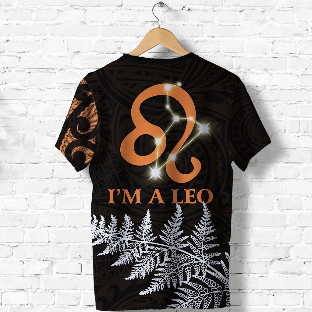 Leo Zodiac Style Maori T Shirt Orange Lion LT13 - Wonder Print Shop