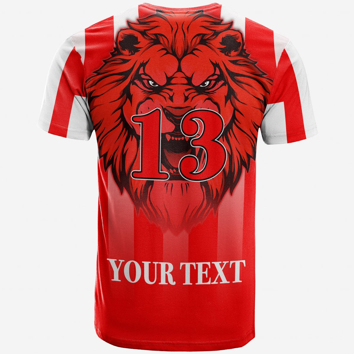 Custom Labasa Football T Shirt Strong Lion of Fiji Custom Text and Number LT13 - Wonder Print Shop