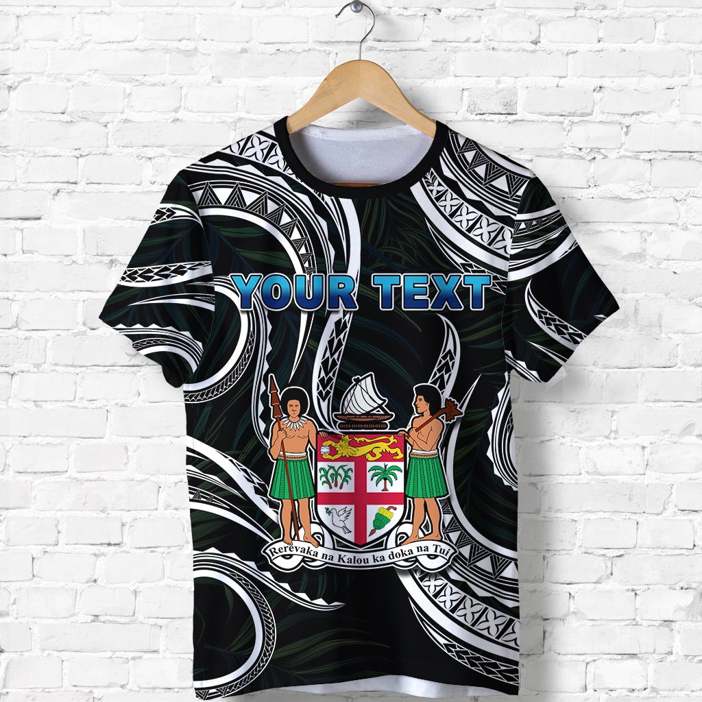 Custom Fiji Coat of Arms T Shirt Polynesian mix Coconut Pattern LT13 - Wonder Print Shop