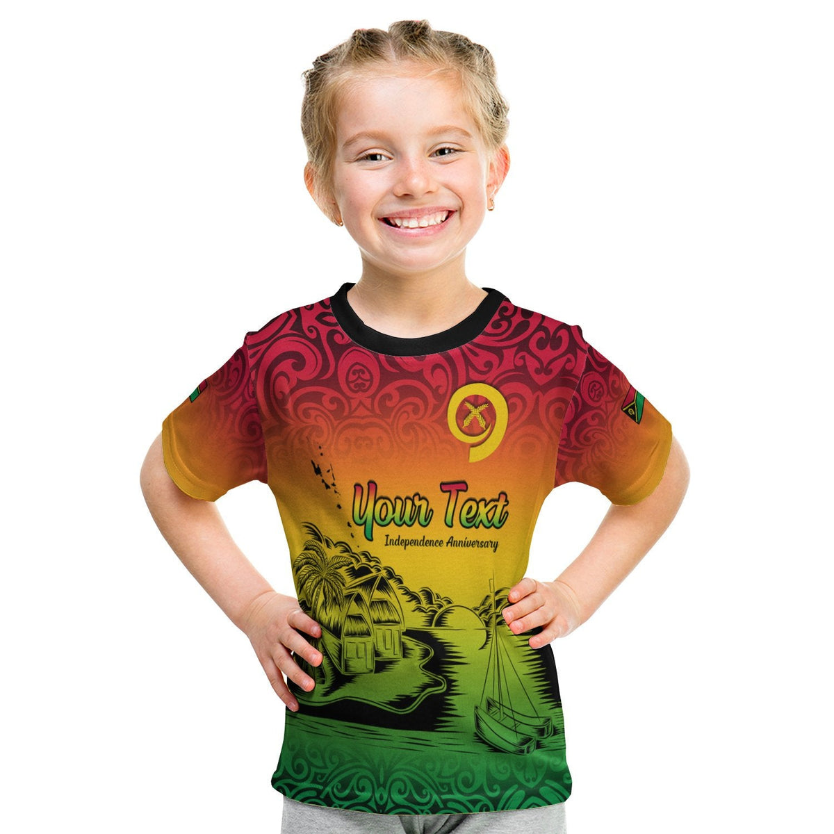 (Custom Personalised) Vanuatu Peaceful T Shirt KID - Independence Anniversary LT13 - Wonder Print Shop