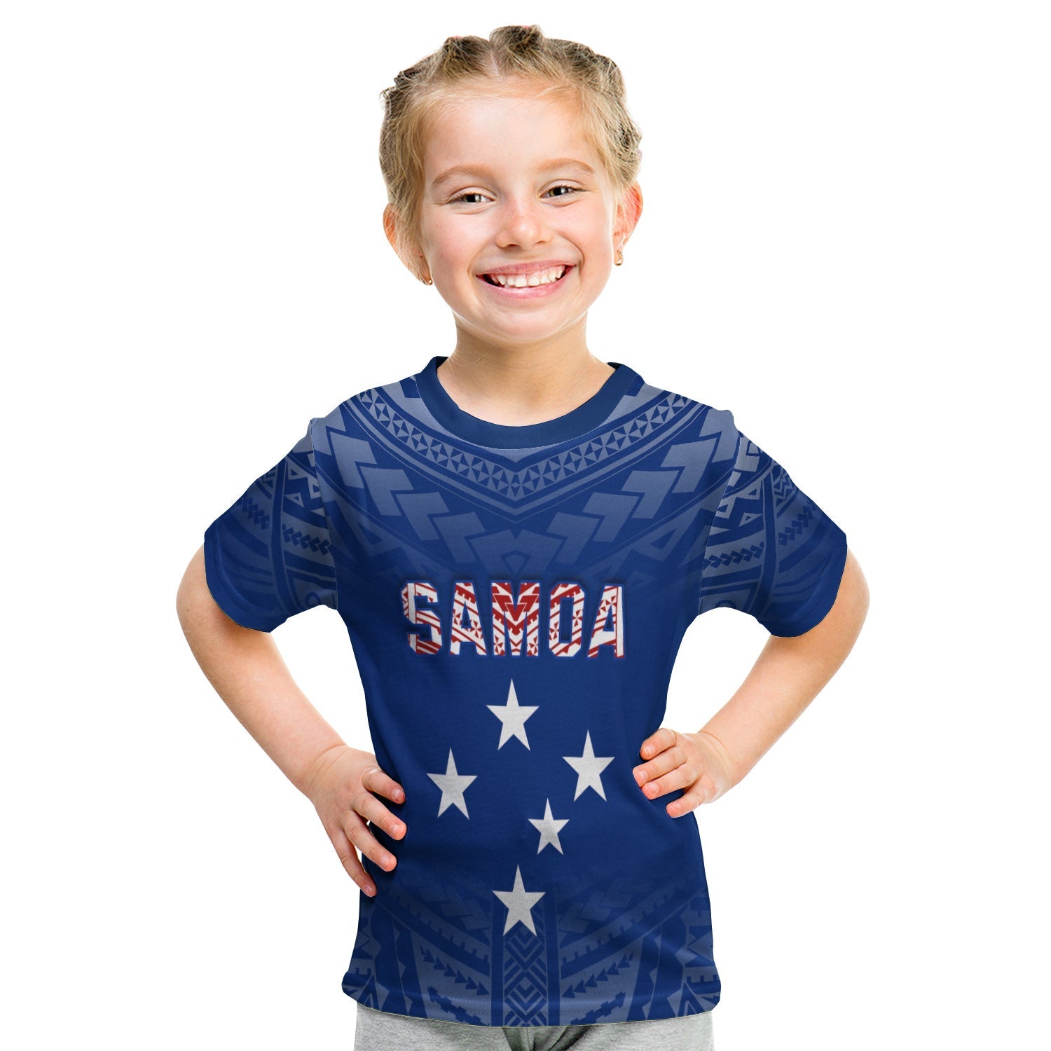 Samoa T Shirt KID Simple Polynesian LT13 - Wonder Print Shop
