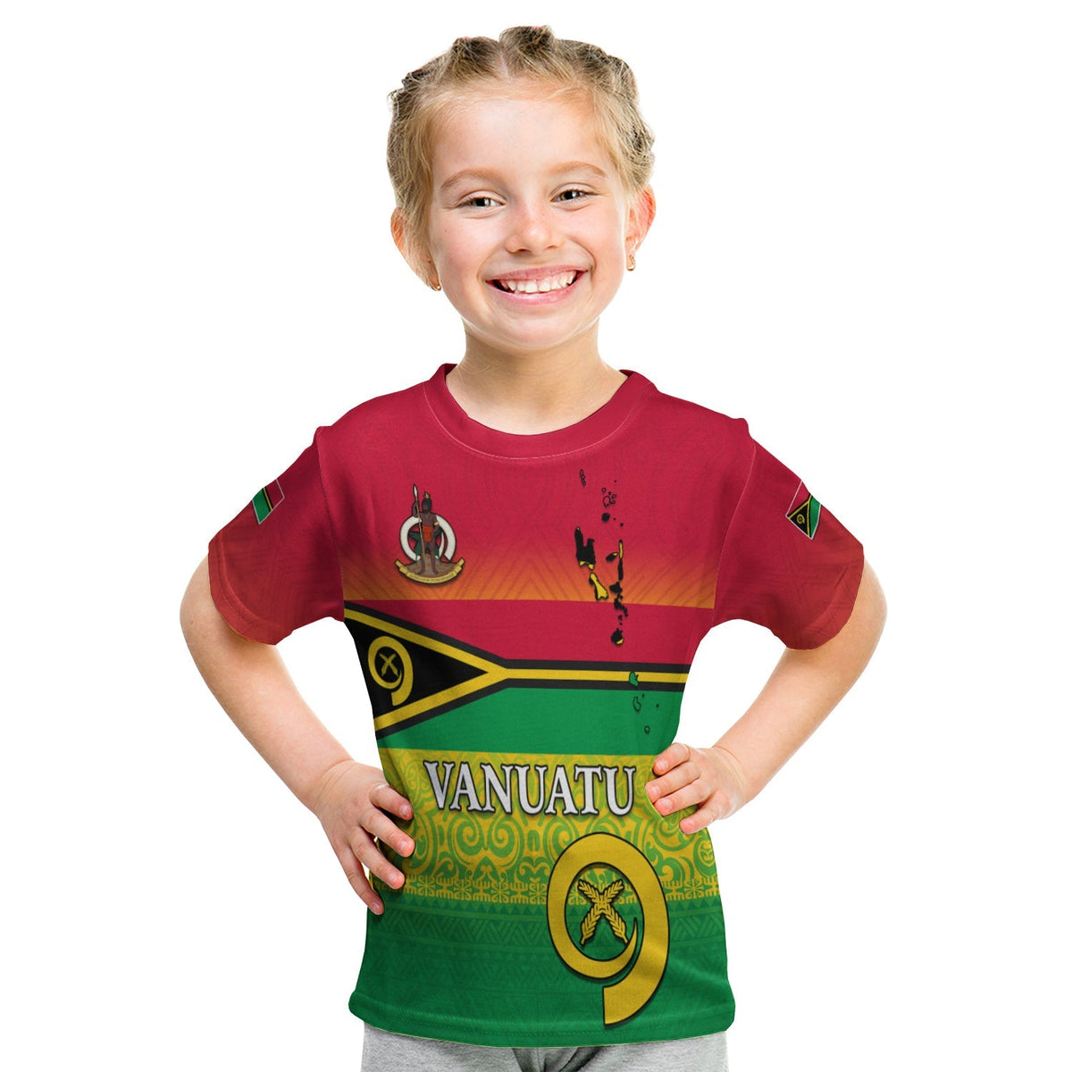 Vanuatu Color T Shirt KID Six Provinces and Map LT13 - Wonder Print Shop