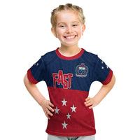 Kid FAST Samoa T-shirt, red and navy with 'FAST' and star graphics