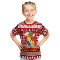 Tonga Kilisimasi Fiefia T Shirt KID Merry Christmas with Tongan Pattern LT13 - Wonder Print Shop