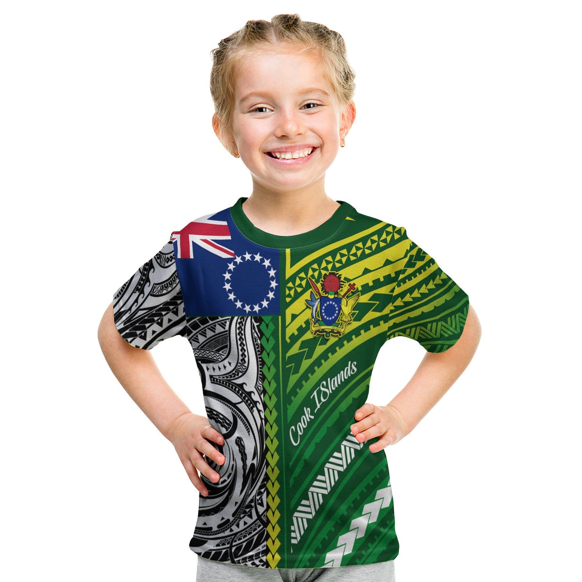 Custom Cook Islands Unique T Shirt KID Polynesia Pattern Custom Text and Number LT13 - Wonder Print Shop