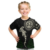 Custom Aotearoa Fern T Shirt KID Maori Manaia and Fish LT13 - Wonder Print Shop