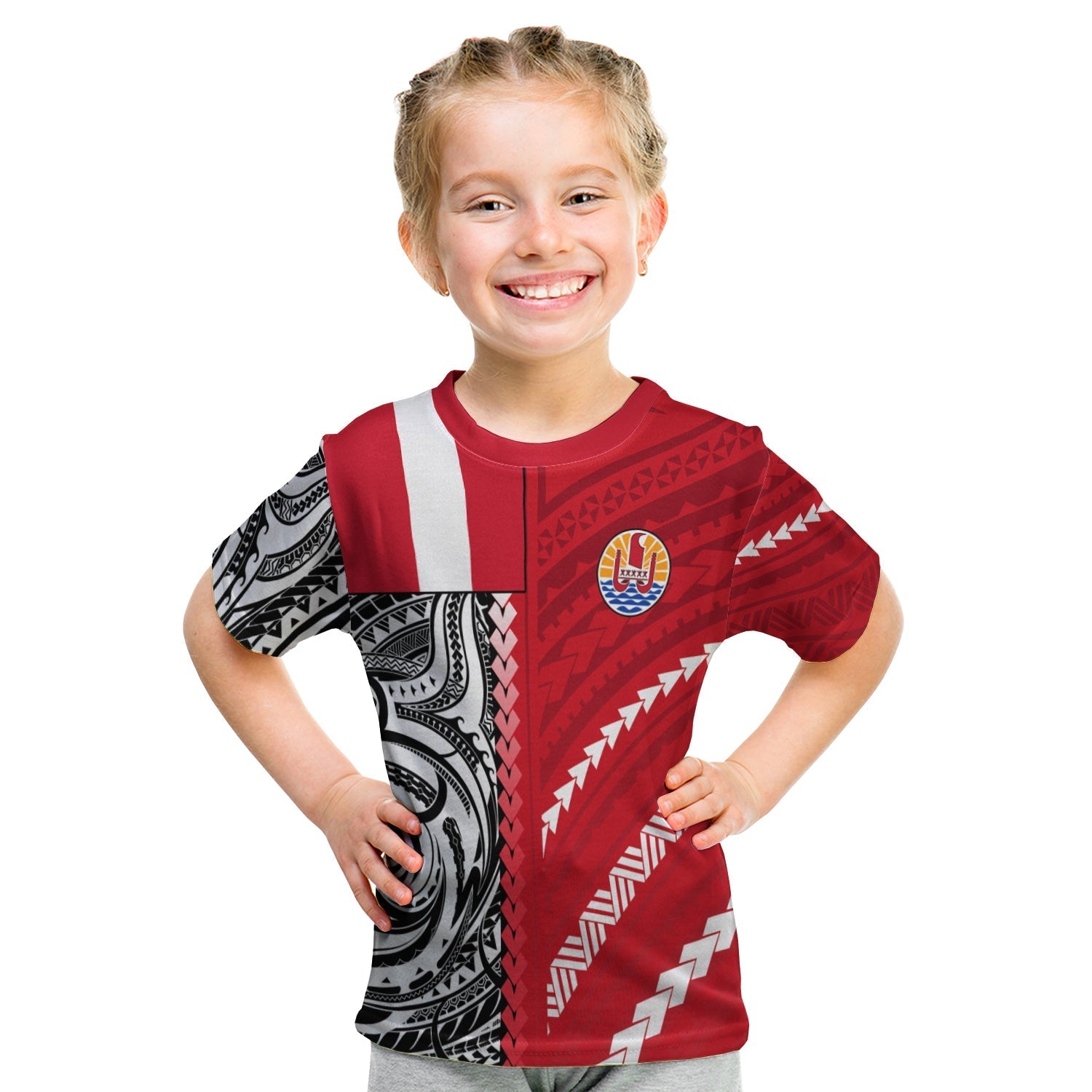 Tahiti Unique T Shirt KID Polynesia Pattern LT13 - Wonder Print Shop