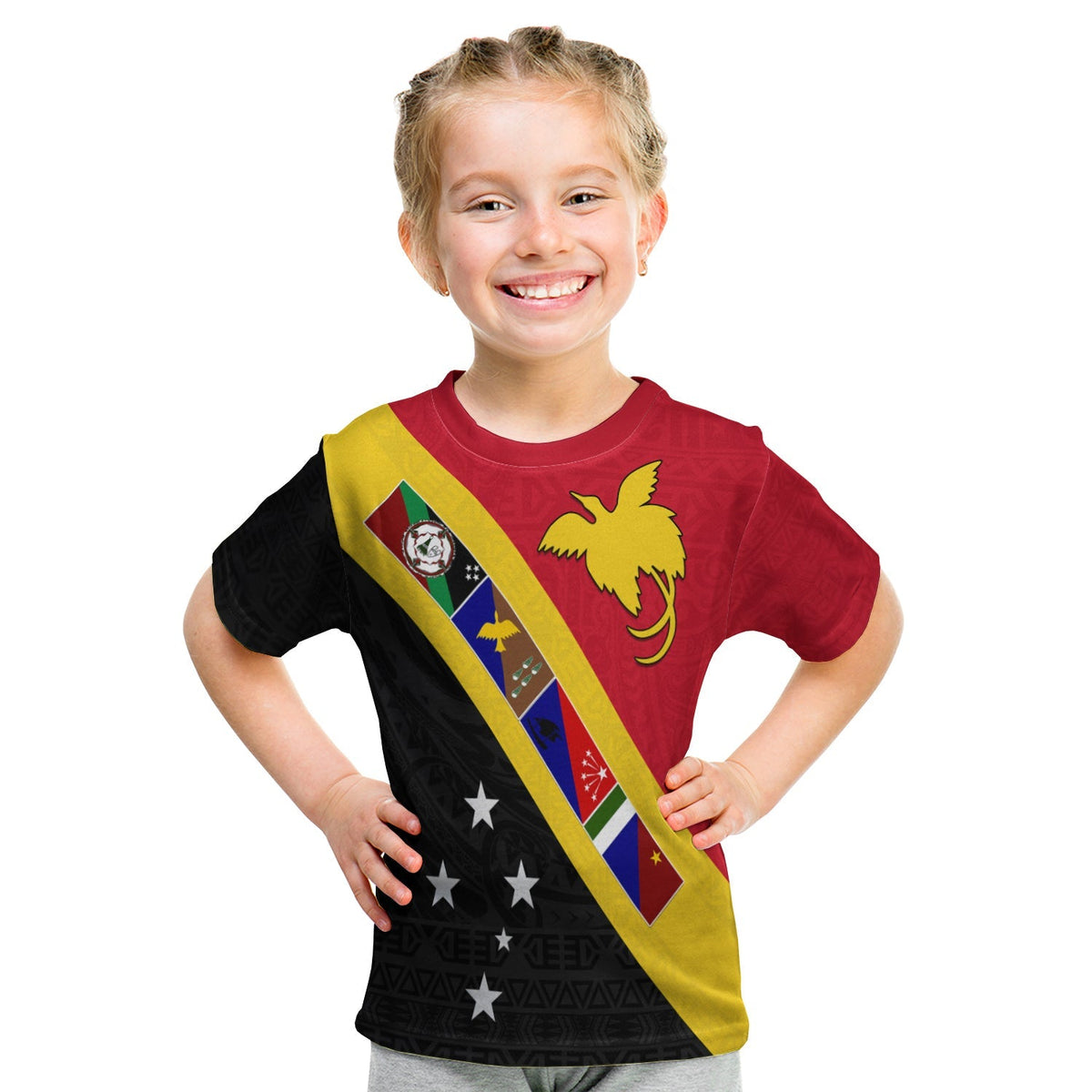 Papua New Guinea Pattern T Shirt KID Four Province LT13 - Wonder Print Shop