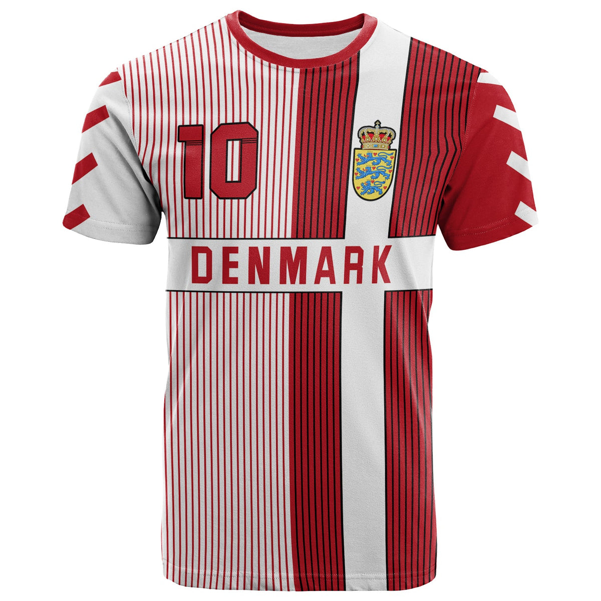 Custom Denmark Football T Shirt Come On Denmark Custom Text And Number LT13 - Wonder Print Shop
