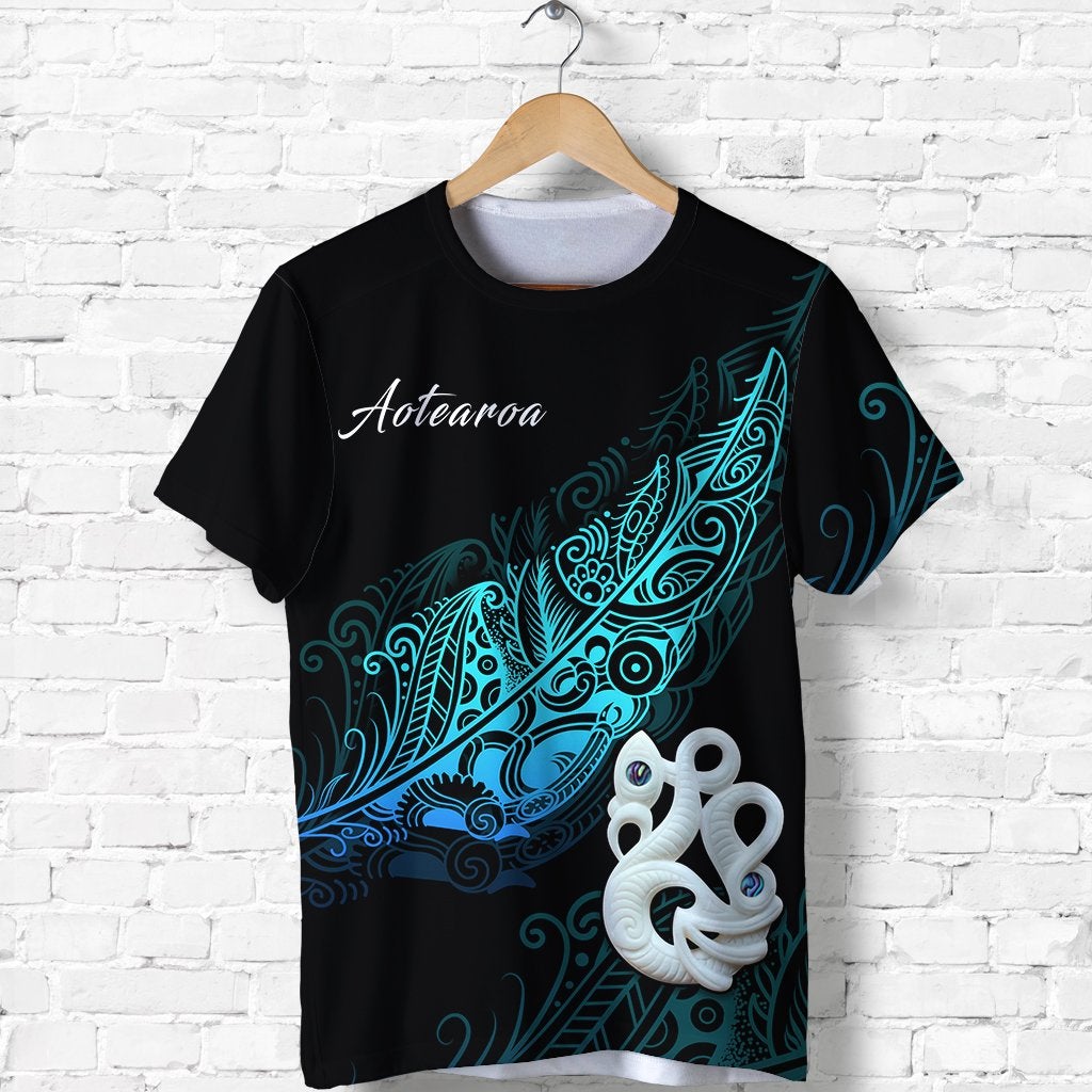 Aotearoa T Shirt Fern Mix Manaia Matau LT13 - Wonder Print Shop