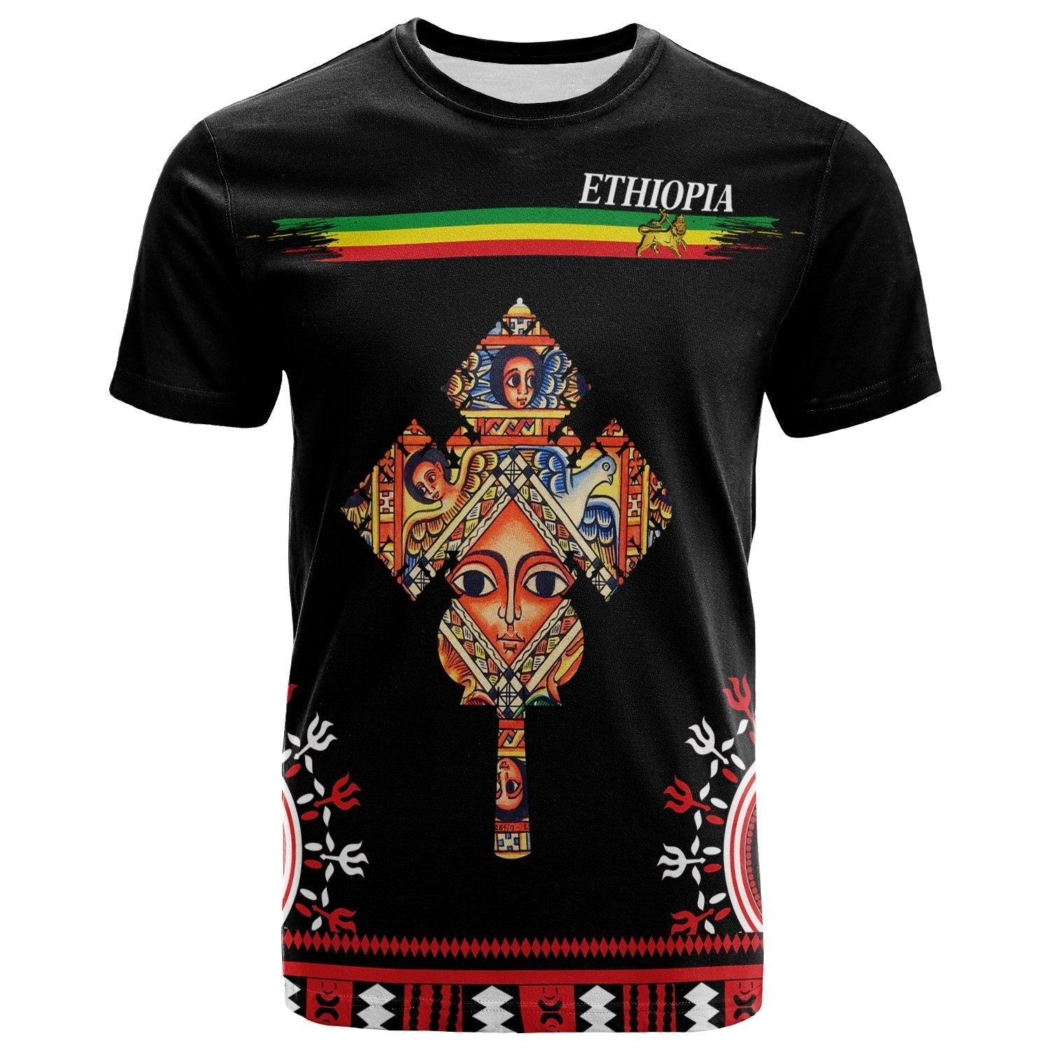 Ethiopia T Shirt Ethiopian Cross LT13 - Wonder Print Shop