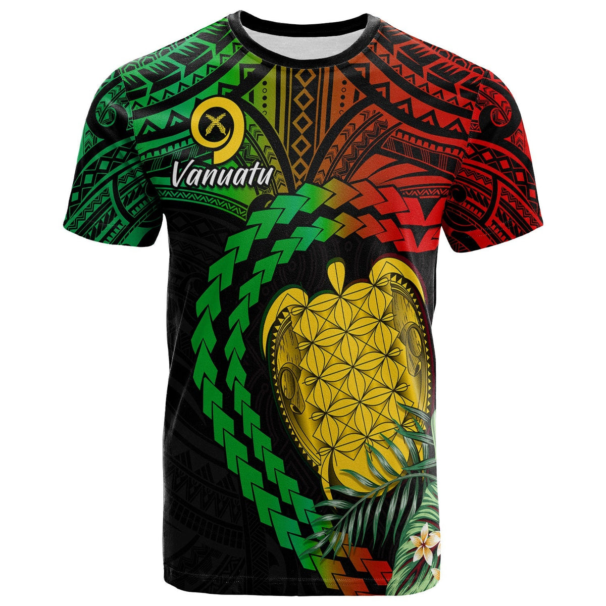Custom Vanuatu Heart Polynesian T Shirt Turtle Sand Drawings LT13 - Wonder Print Shop