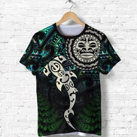 Aotearoa Paua Shell T Shirt Maori Manaia and Fish LT13 - Wonder Print Shop