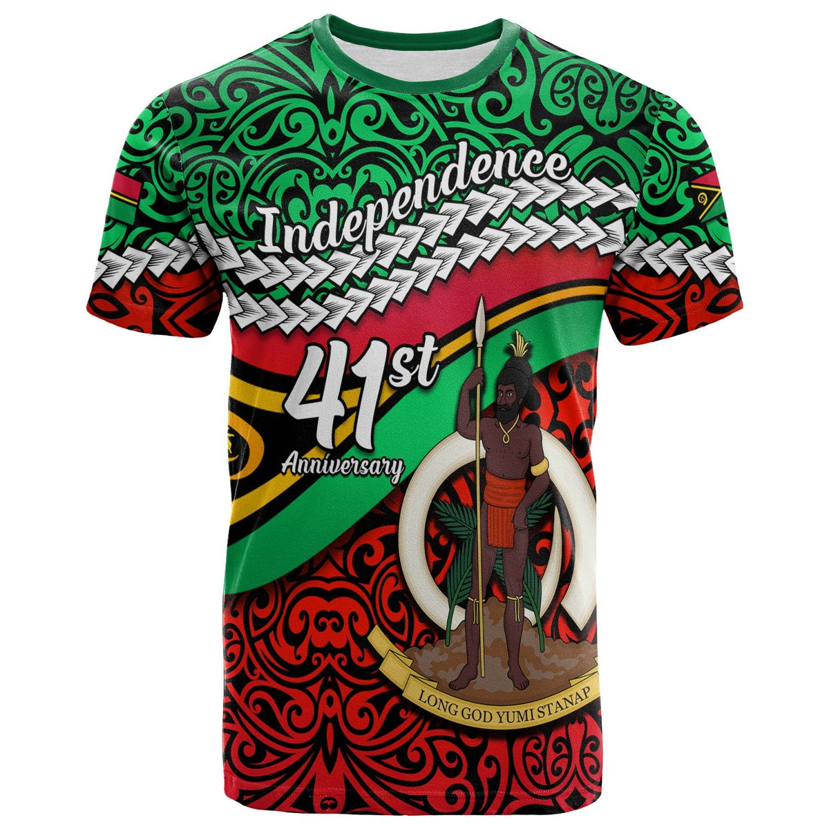 Custom Vanuatu Independence T Shirt Happy Anniversary LT13 - Wonder Print Shop