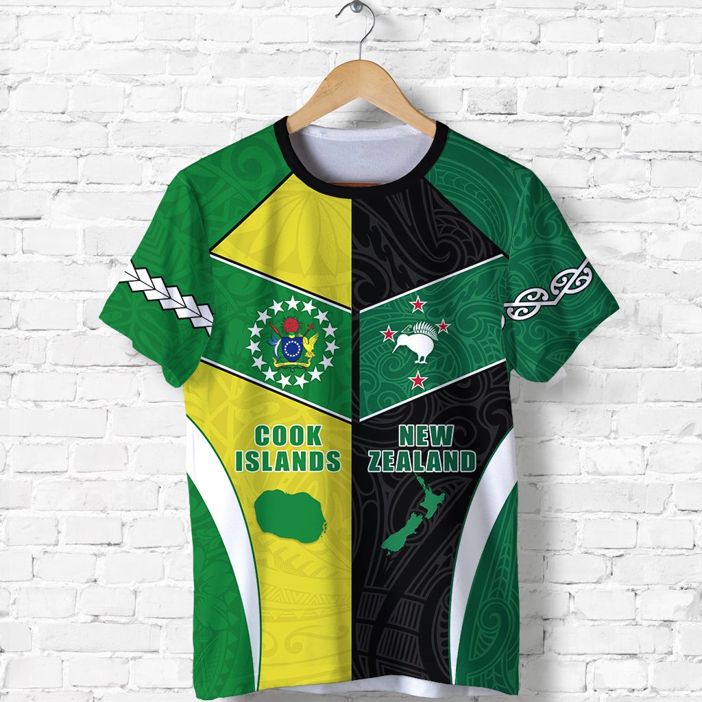 Custom Cook Islands T Shirt and New Zealand Polynesian mix Maori LT13 - Wonder Print Shop
