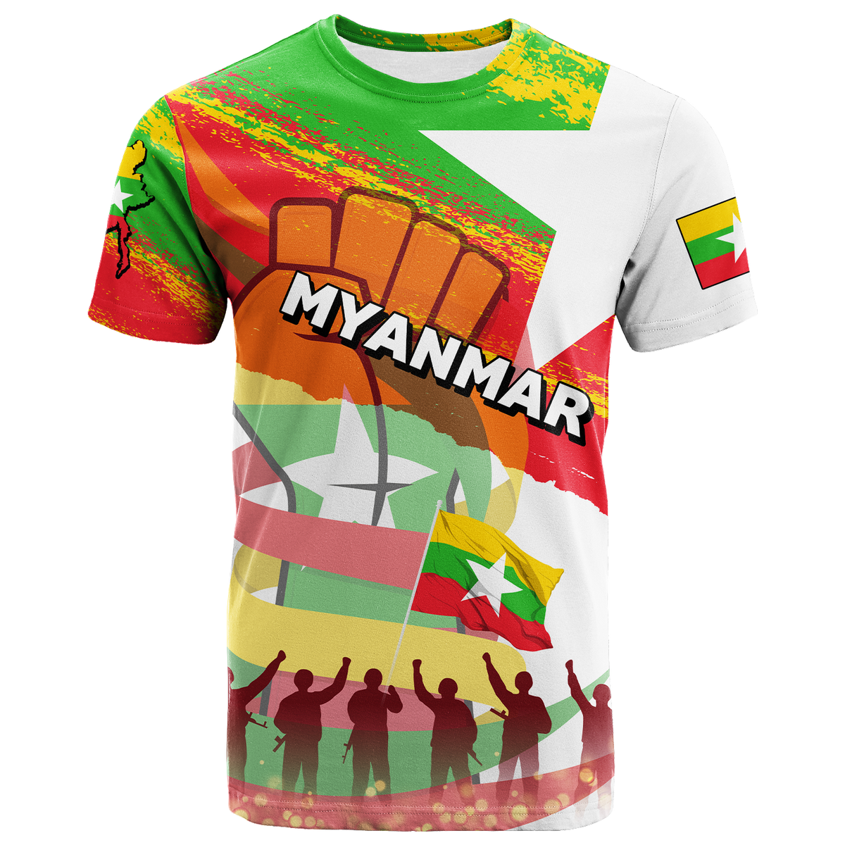 Myanmar Happy Independence Day T Shirt LT2 - Wonder Print Shop