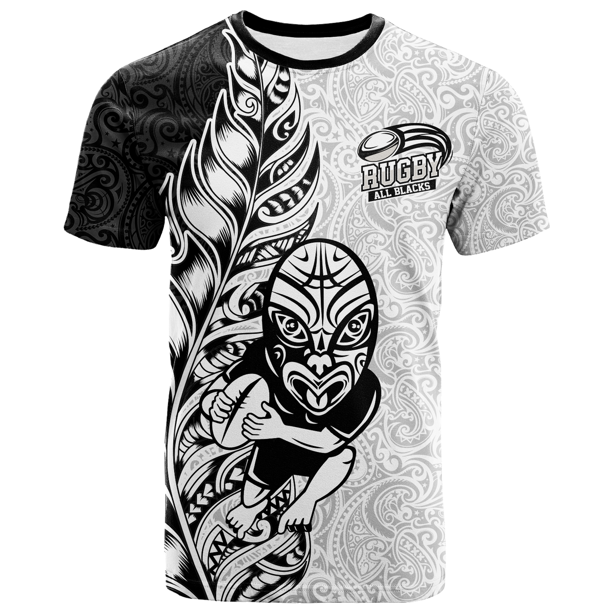 New Zealand Maori All Black Rugby T Shirt LT2 - Wonder Print Shop