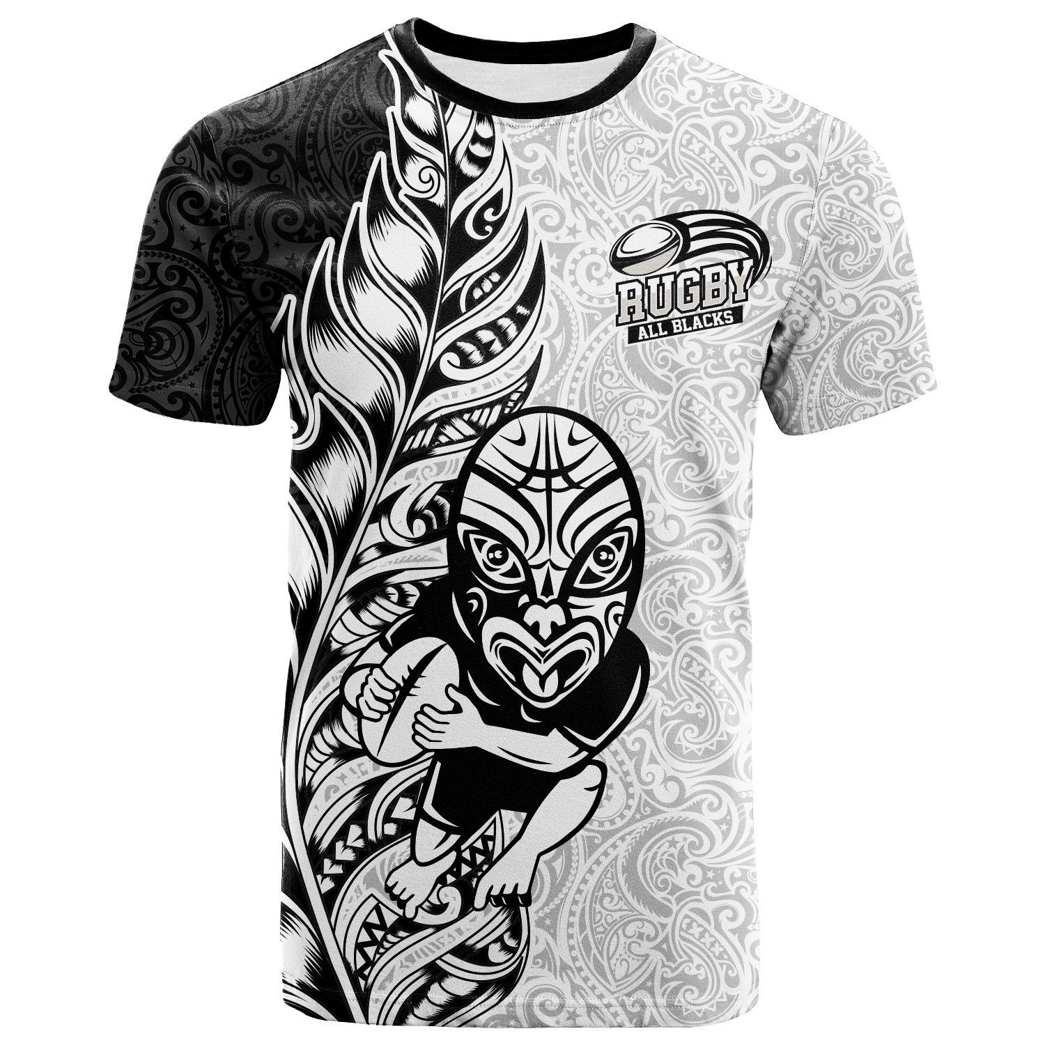 New Zealand Maori All Black Rugby T Shirt LT2 - Wonder Print Shop