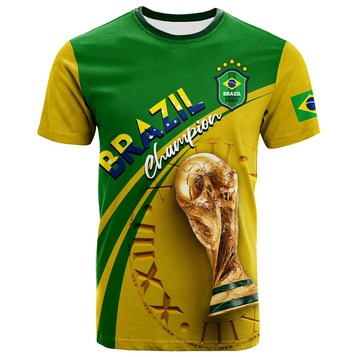 Custom Brazil T Shirt Football 2022 LT2 - Wonder Print Shop
