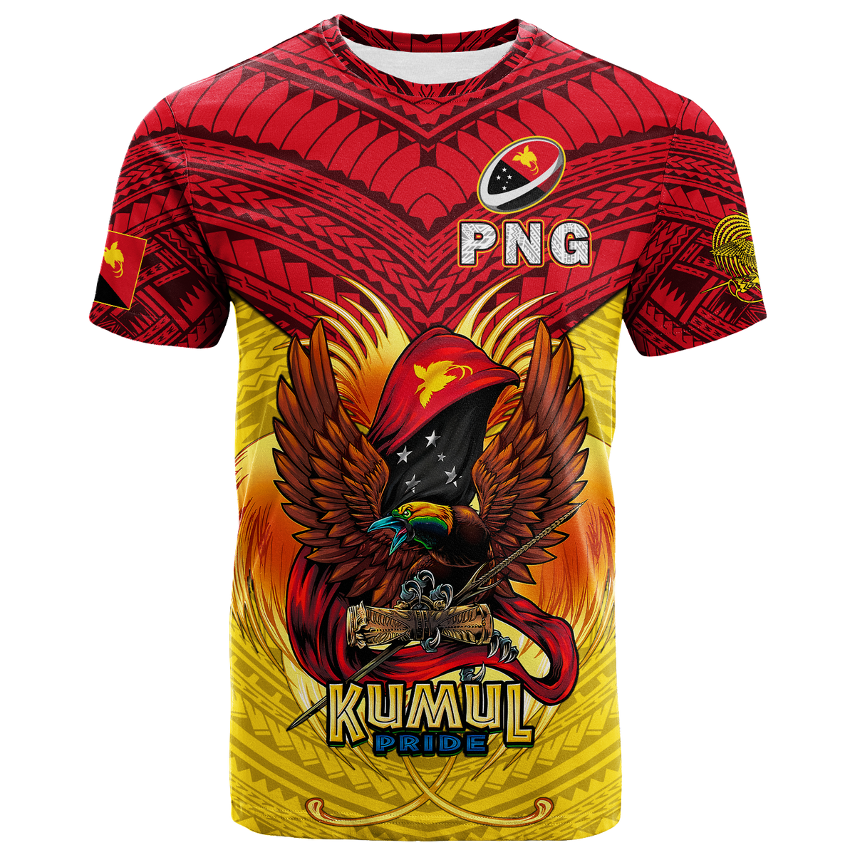 Papua New Guinea Rugby Kumul Pride T Shirt LT2 - Wonder Print Shop