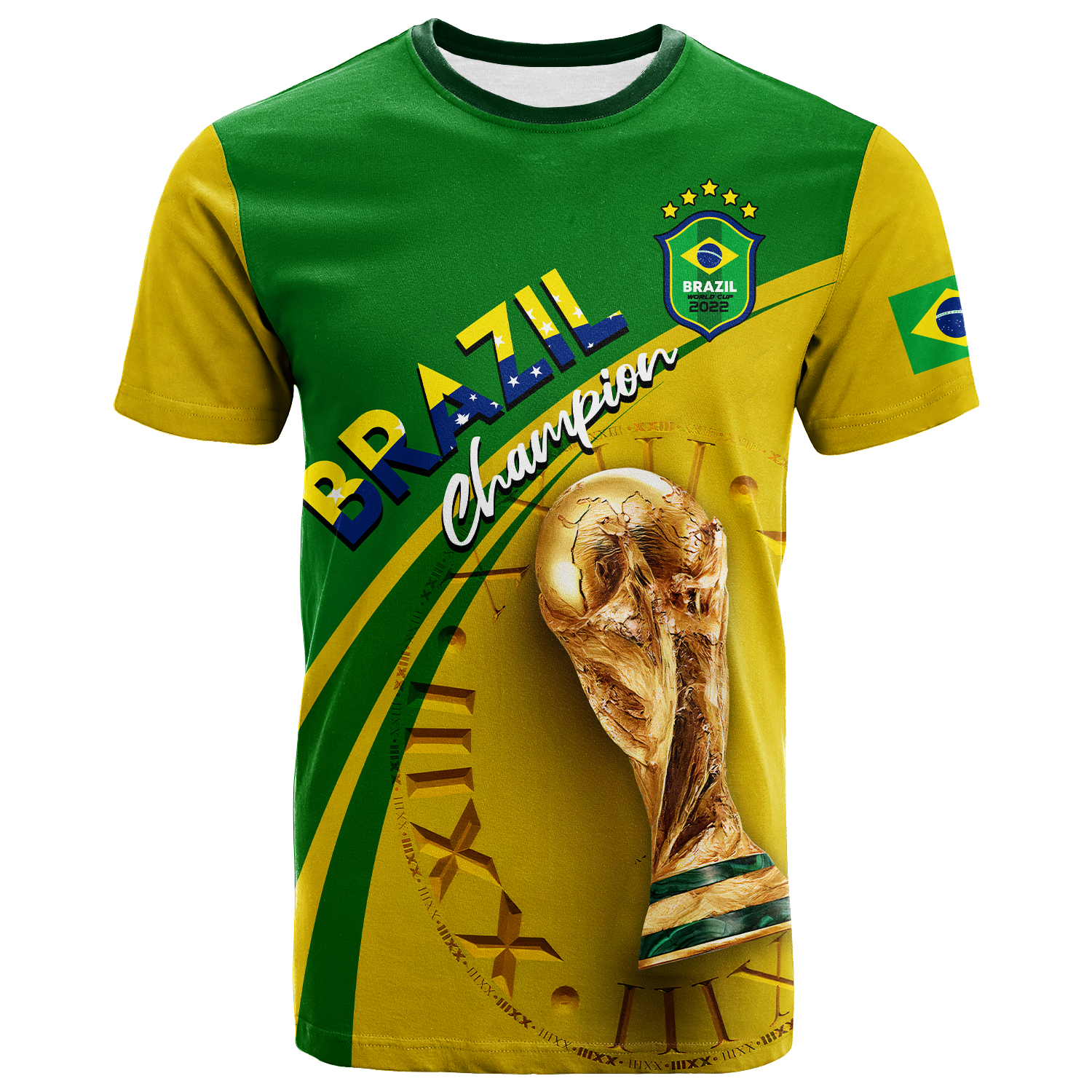 Brazil T Shirt Football 2022 LT2 - Wonder Print Shop