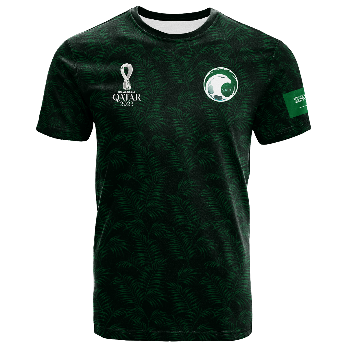 Custom Saudi Arabia T Shirt Football 2022 LT2 - Wonder Print Shop