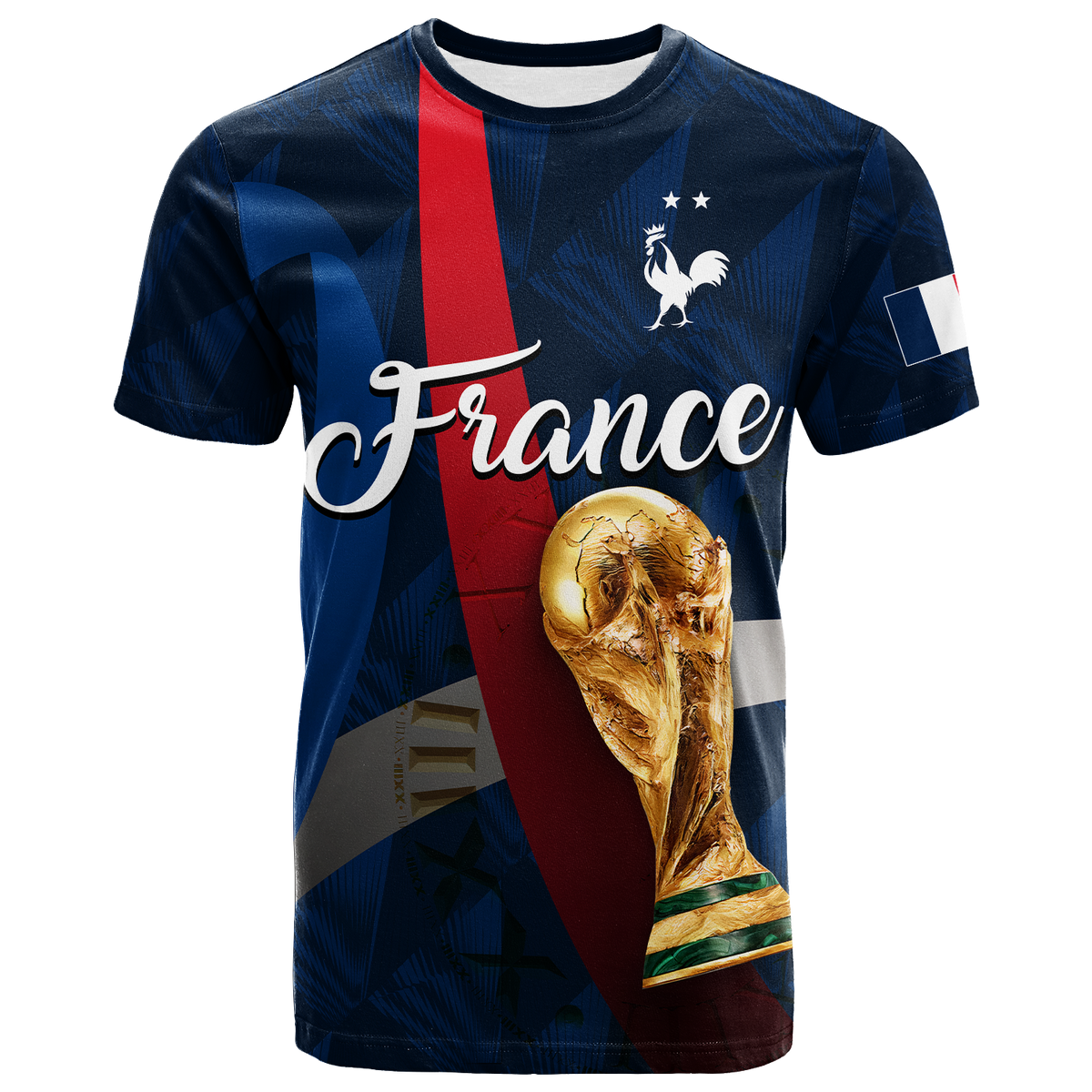 Custom France T Shirt Football 2022 LT2 - Wonder Print Shop