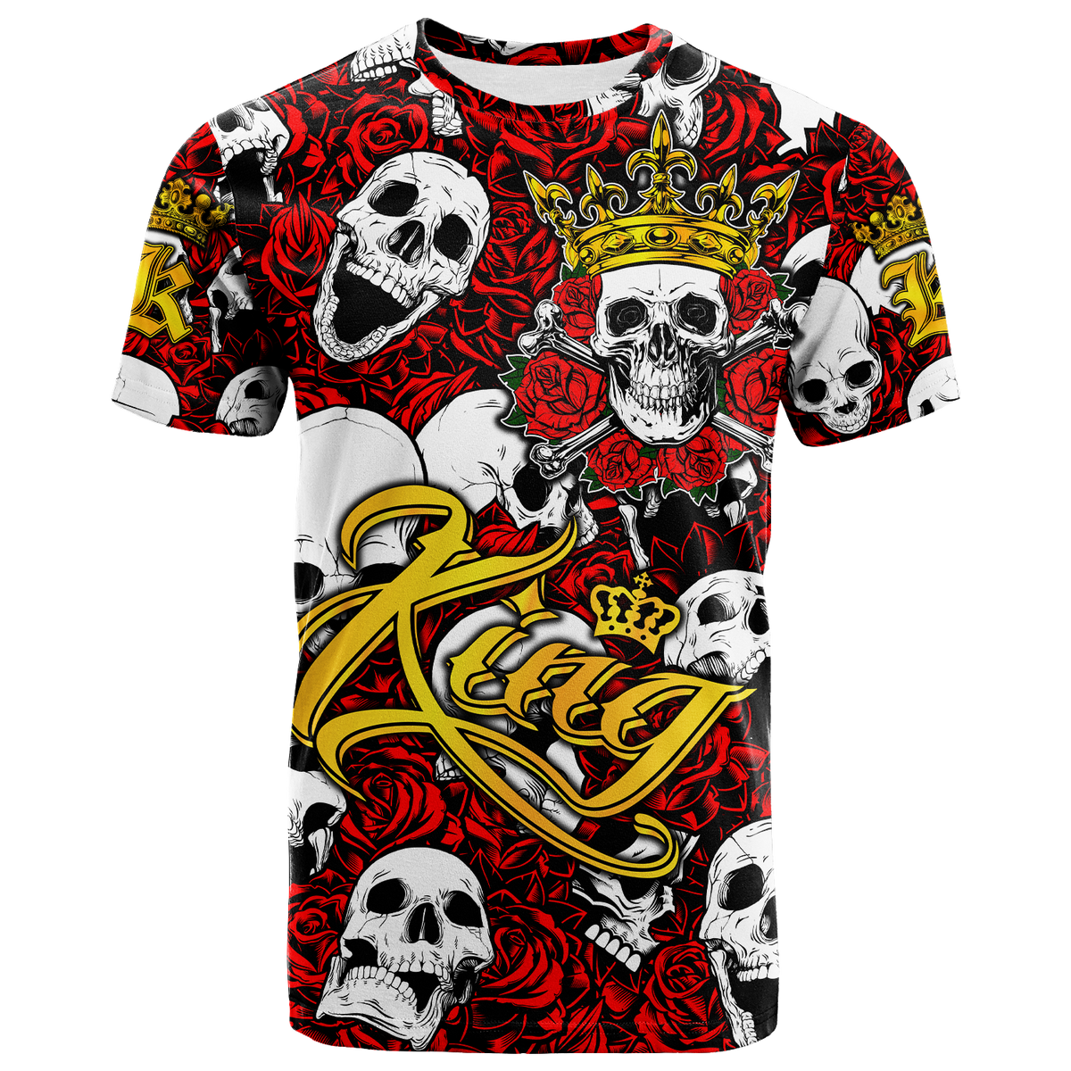 Custom Skull Rose King Death Cannot Divide Us T Shirt LT2 - Wonder Print Shop